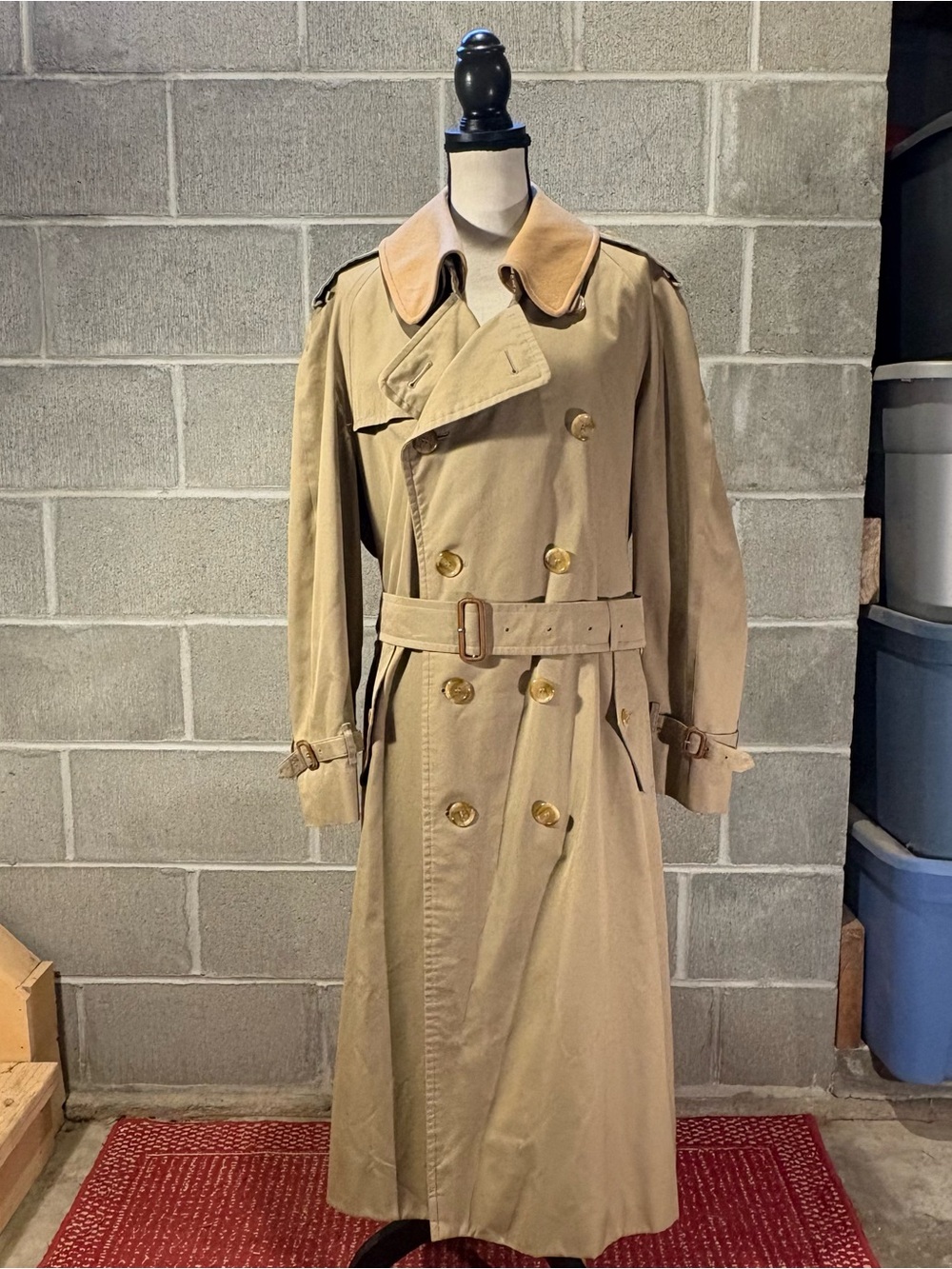 Burberry trench coat.